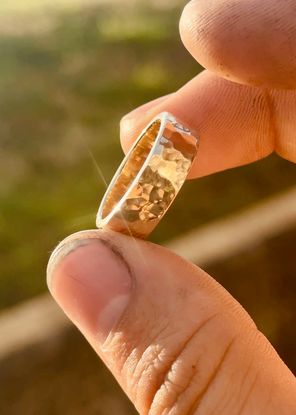Gold Hammered Band 7mm