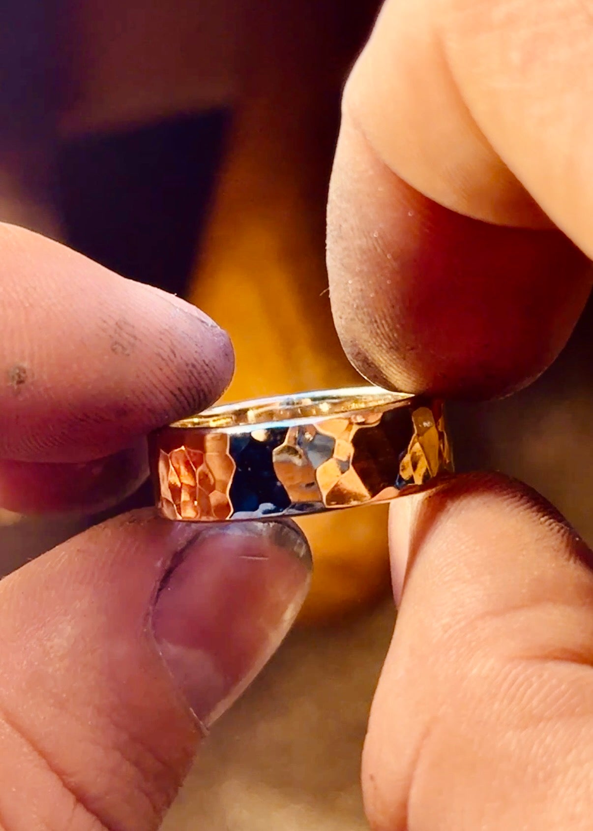 Gold Hammered Band 7mm