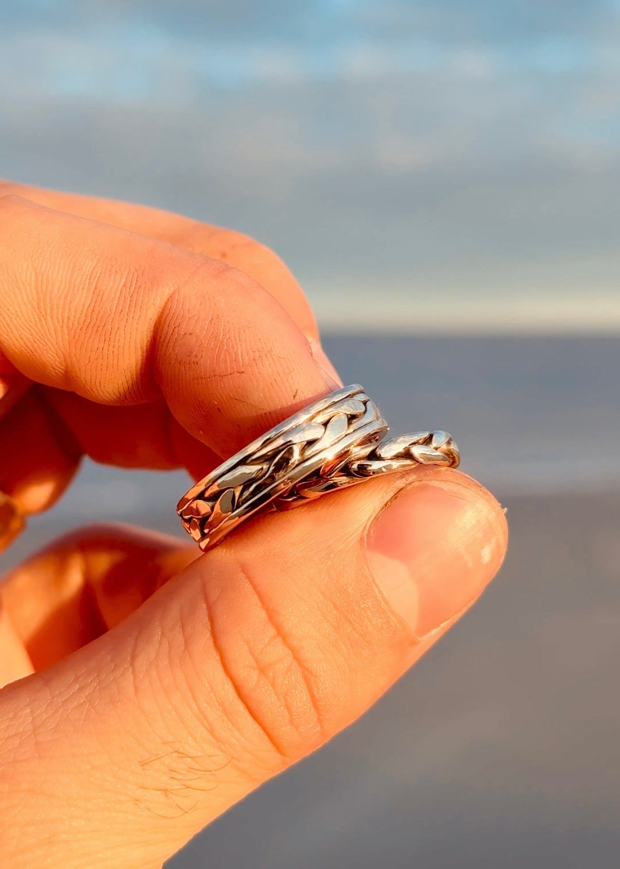 Gold Braided Wedding Band Set