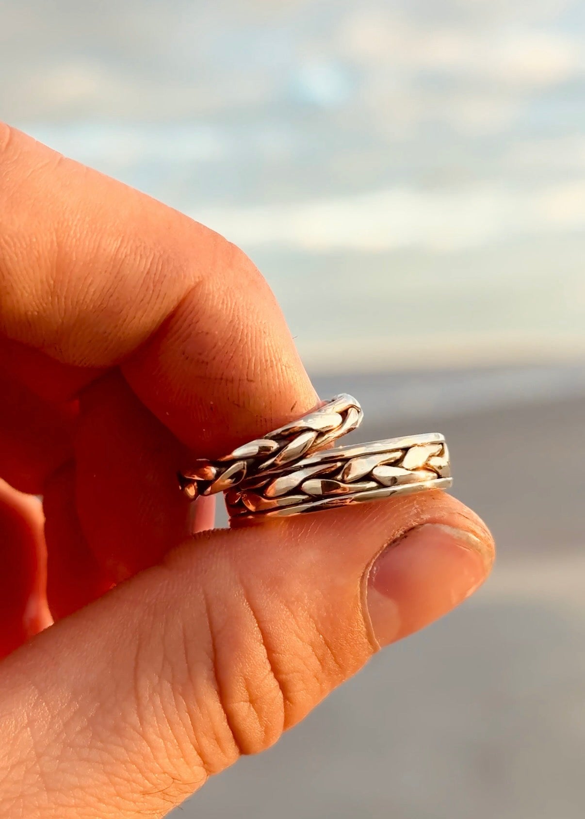 Braided Wedding Band Set - 14k gold