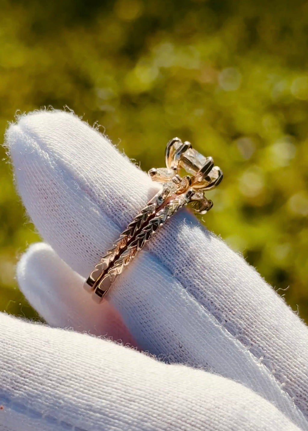 Hexagon Engagement Ring Set