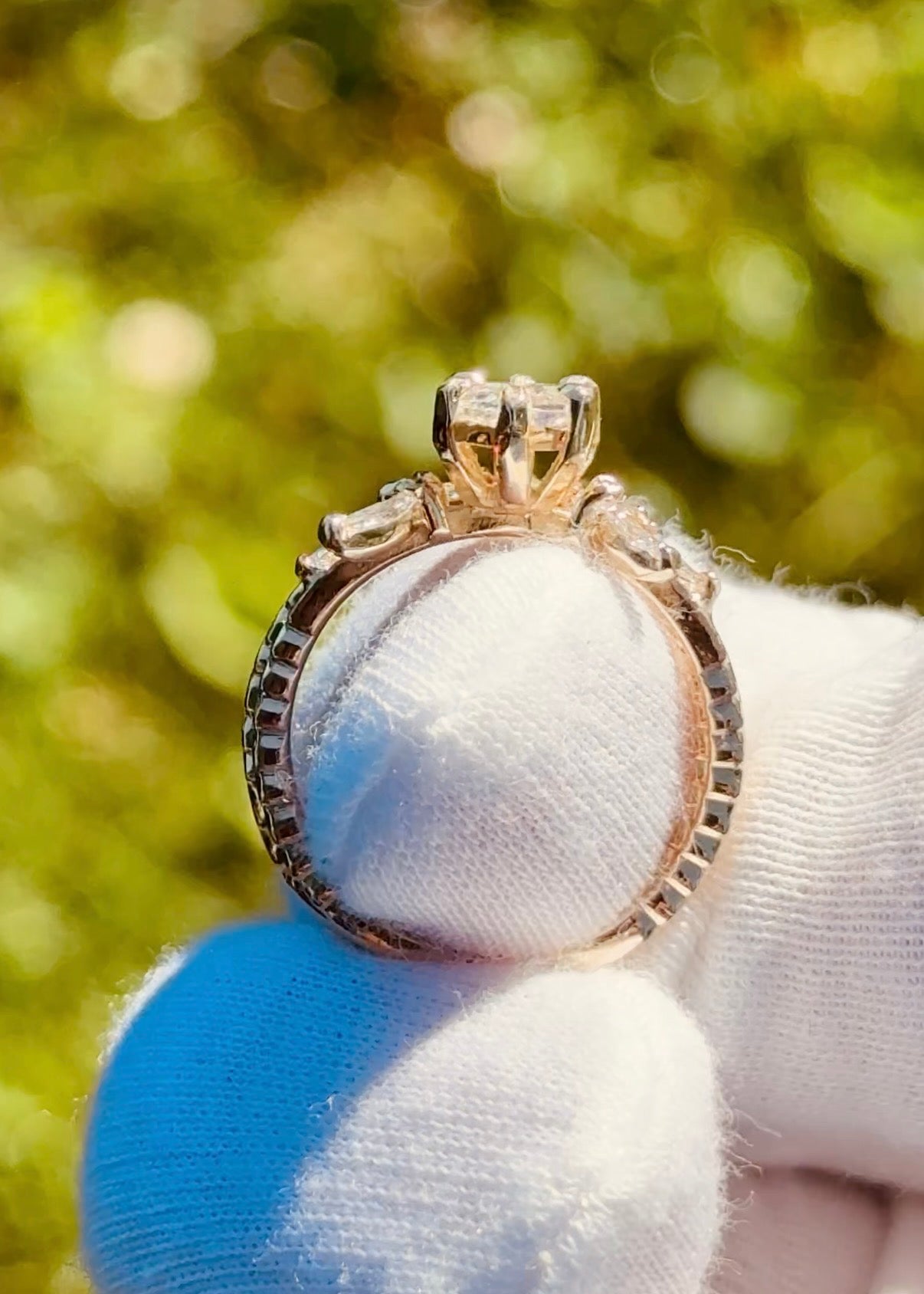 Hexagon Engagement Ring Set