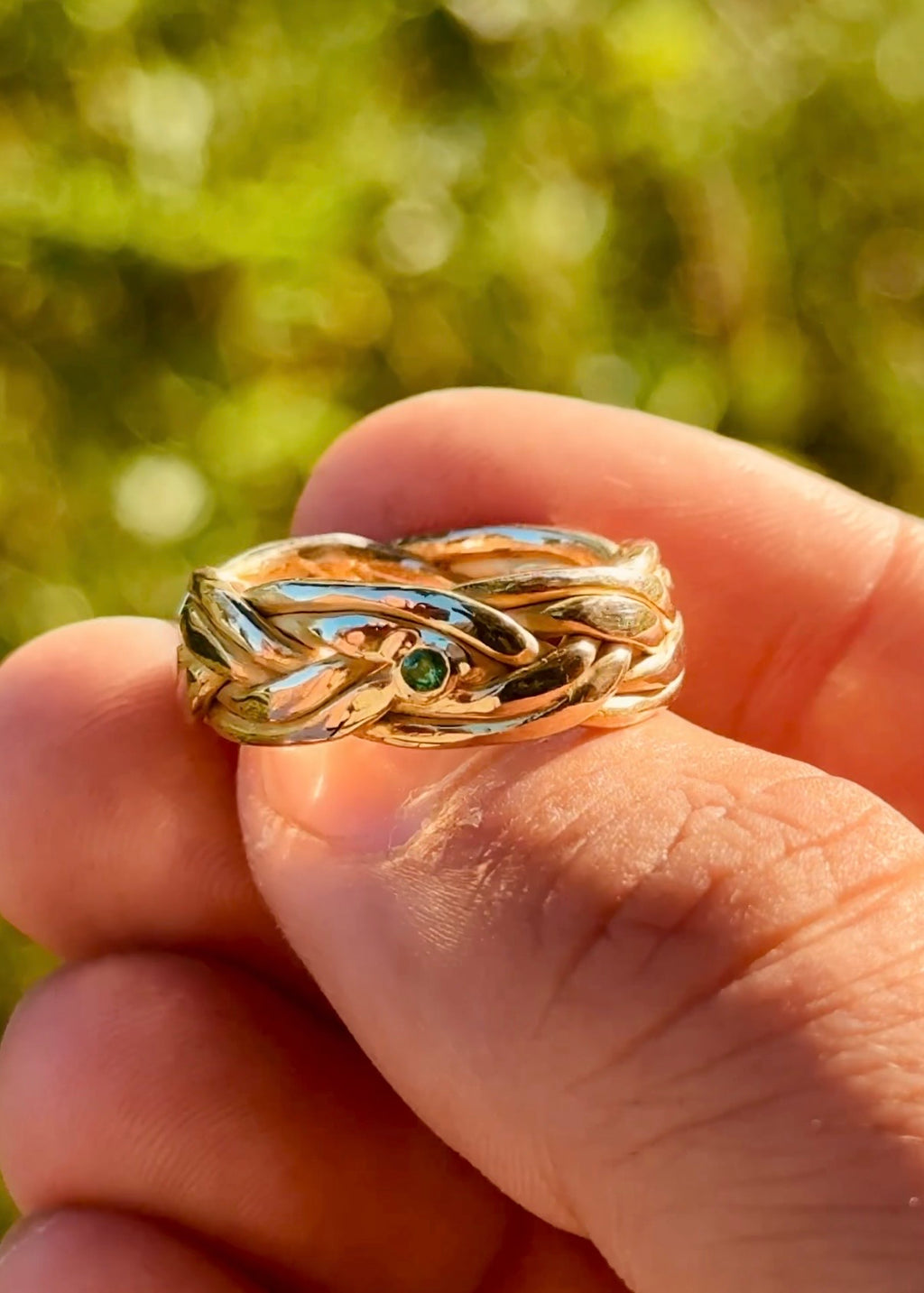 Double Braided Band W/ Gemstone