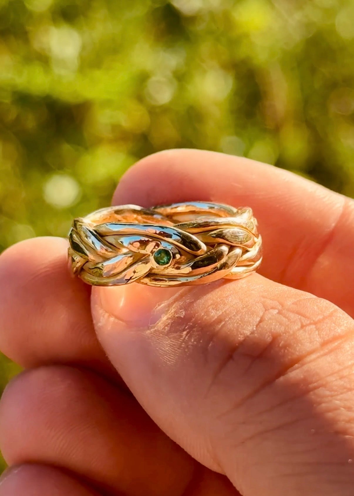 Double Braided Band W/ Gemstone