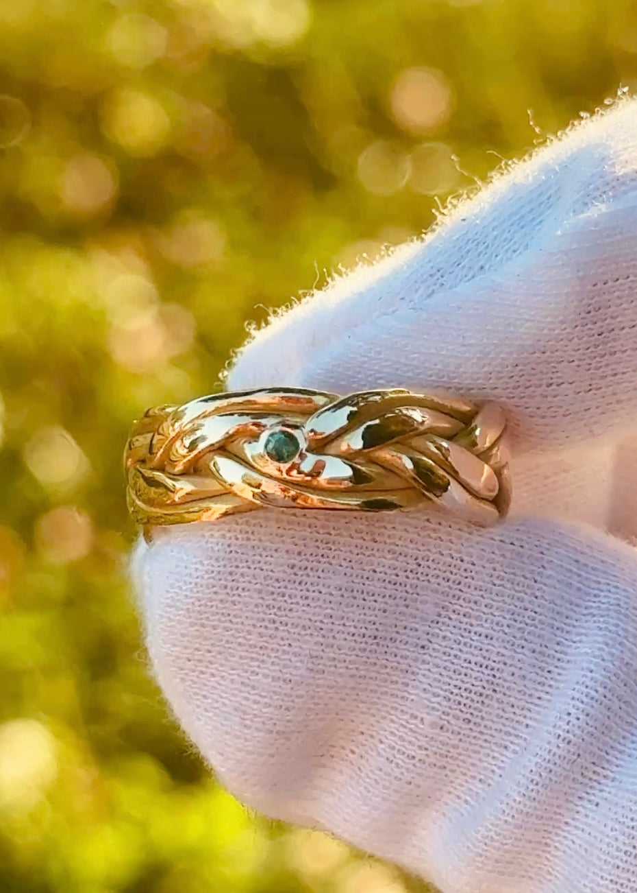 Double Braided Band W/ Gemstone