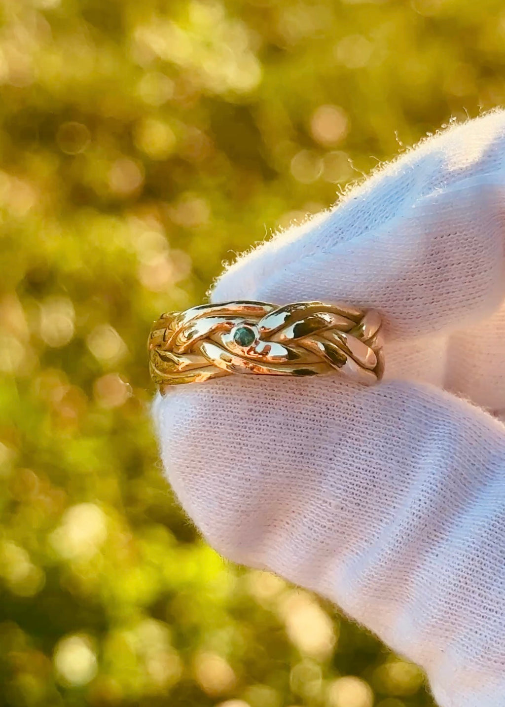 Double Braided Band W/ Gemstone