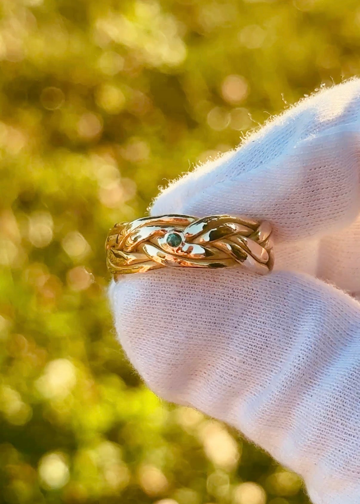 Double Braided Band W/ Gemstone