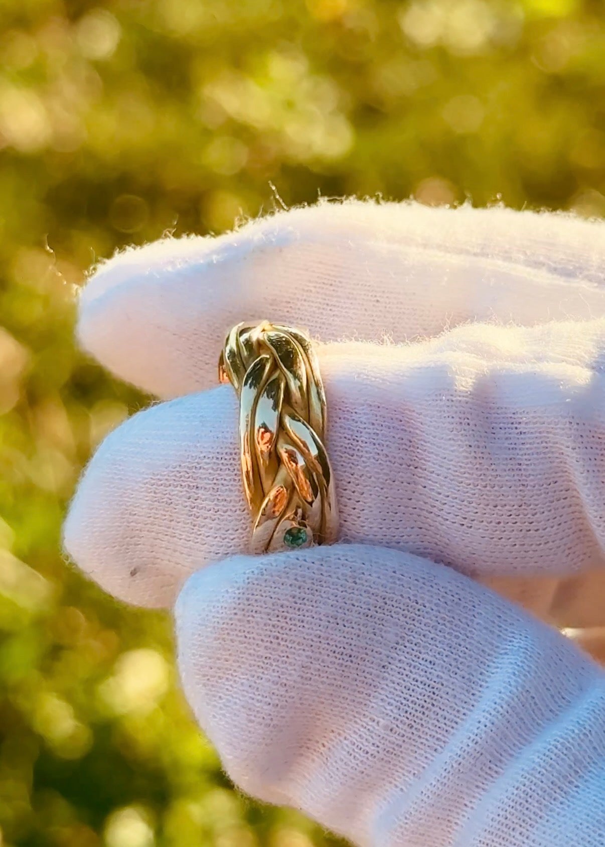 Double Braided Band W/ Gemstone