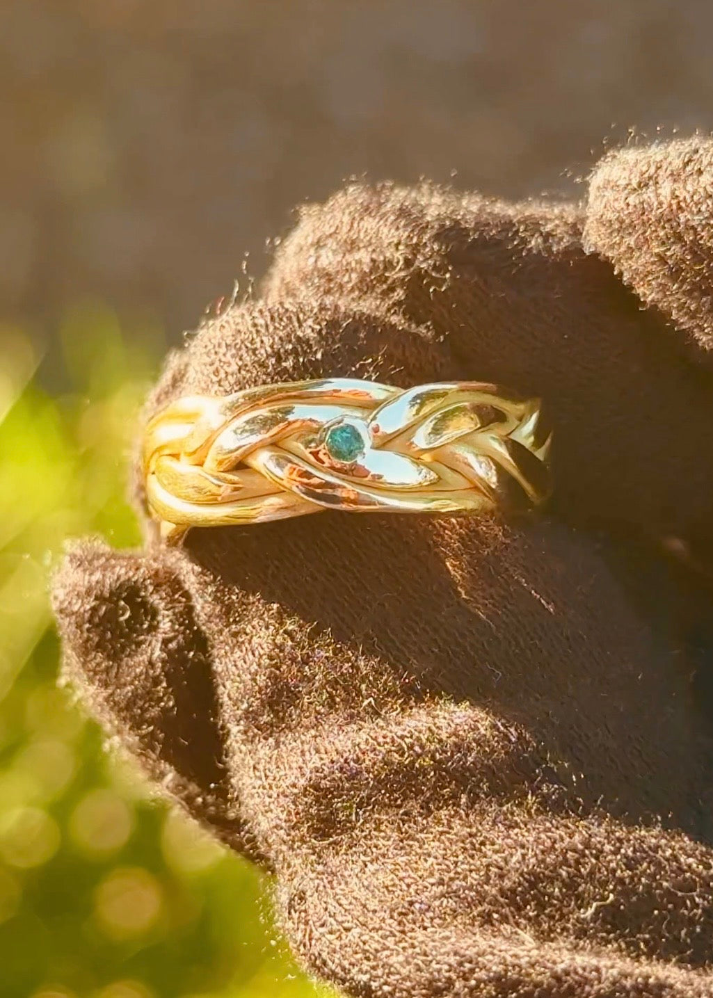 Double Braided Band W/ Gemstone