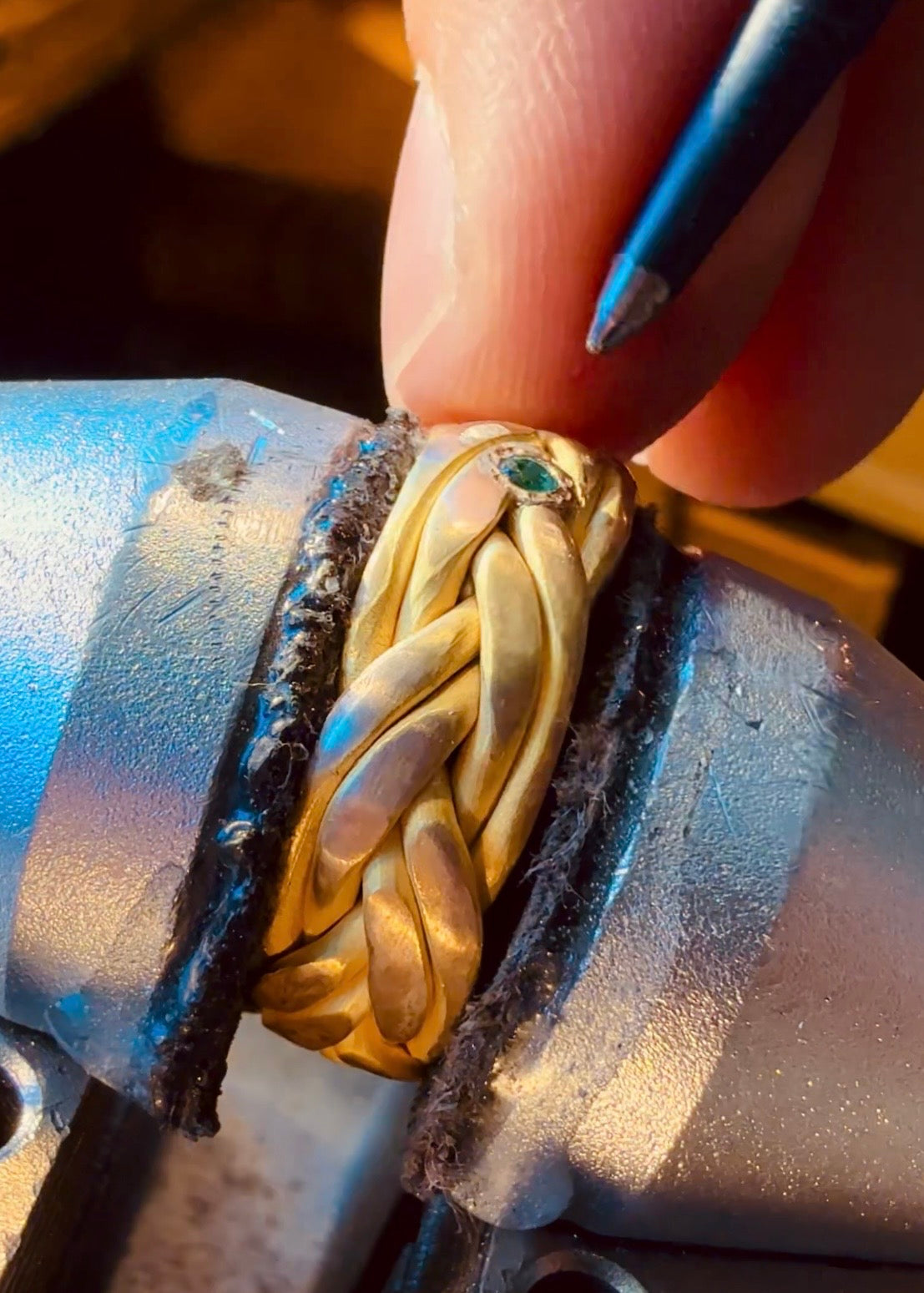Double Braided Band W/ Gemstone