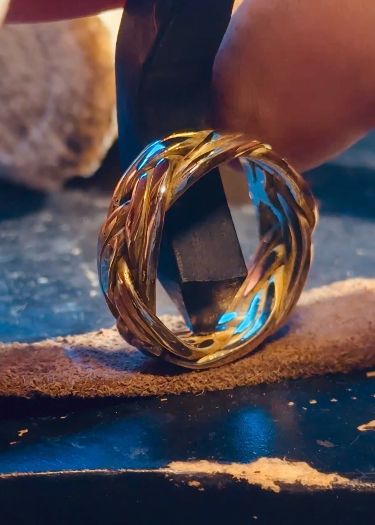 Double Braided Band W/ Gemstone