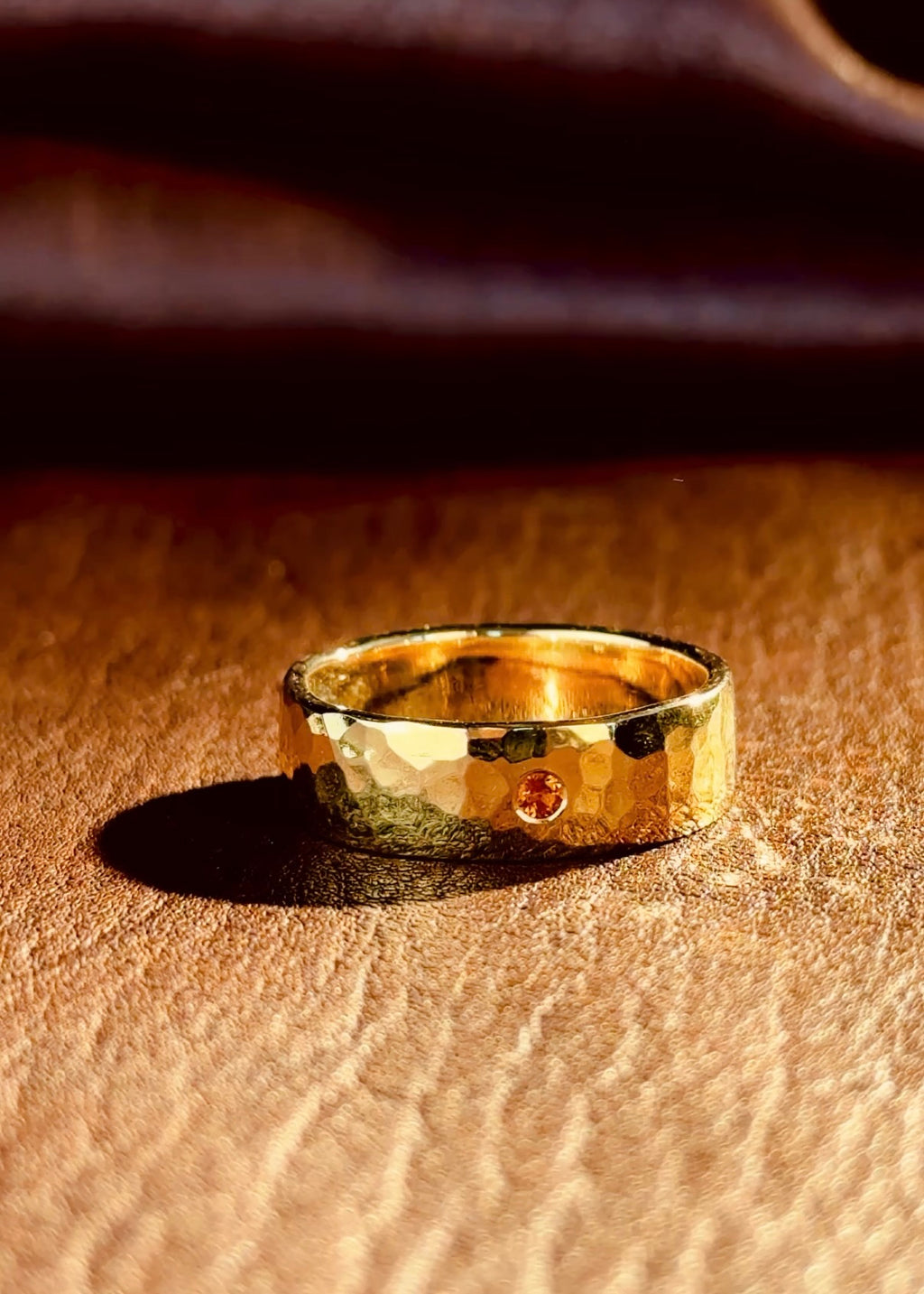 Gemstone Hammered Band