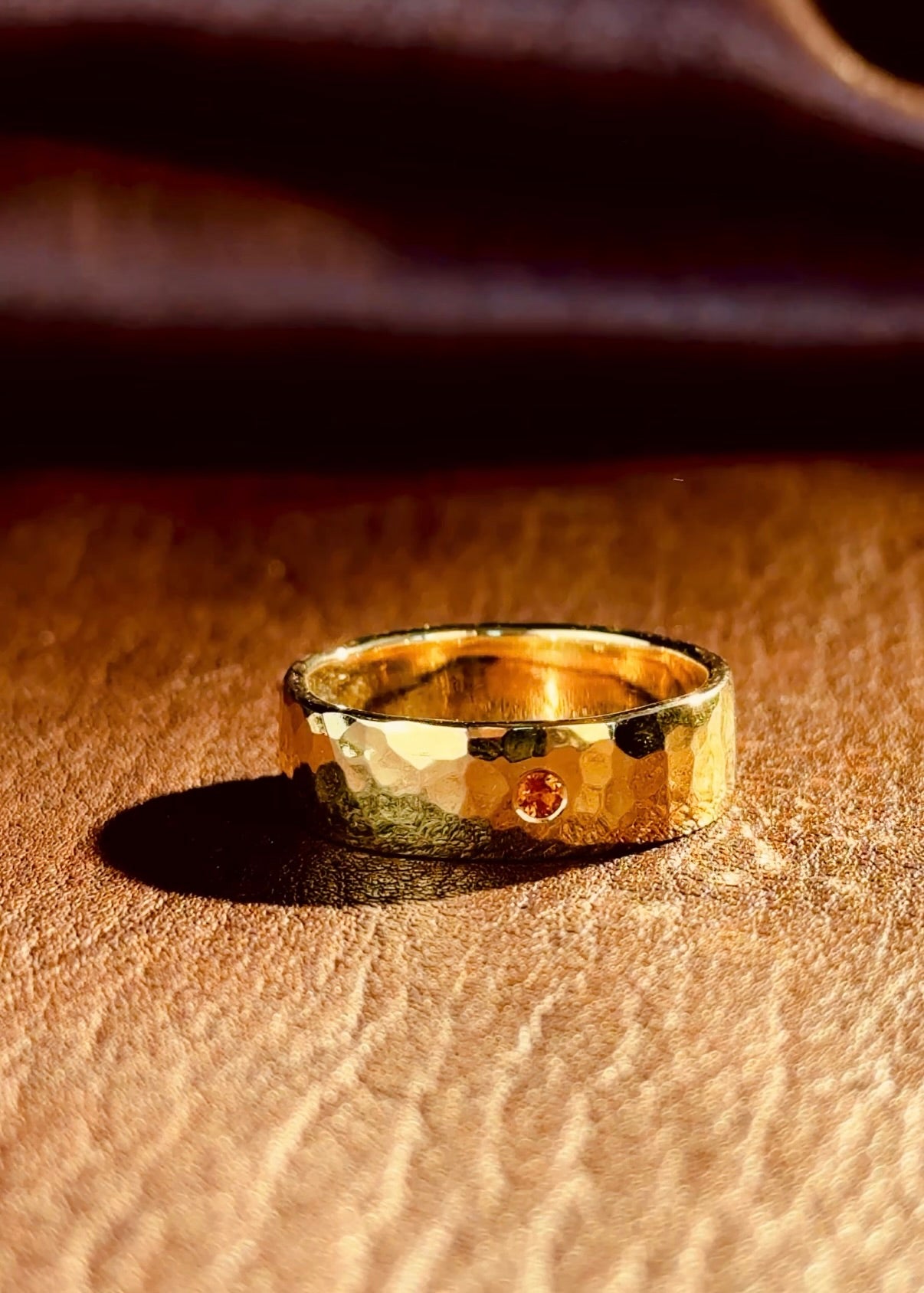 Gemstone Hammered Band