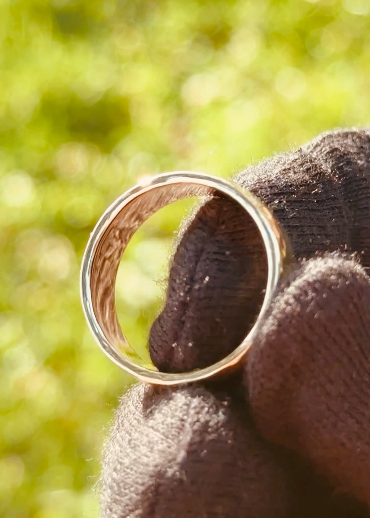 Gemstone Hammered Band