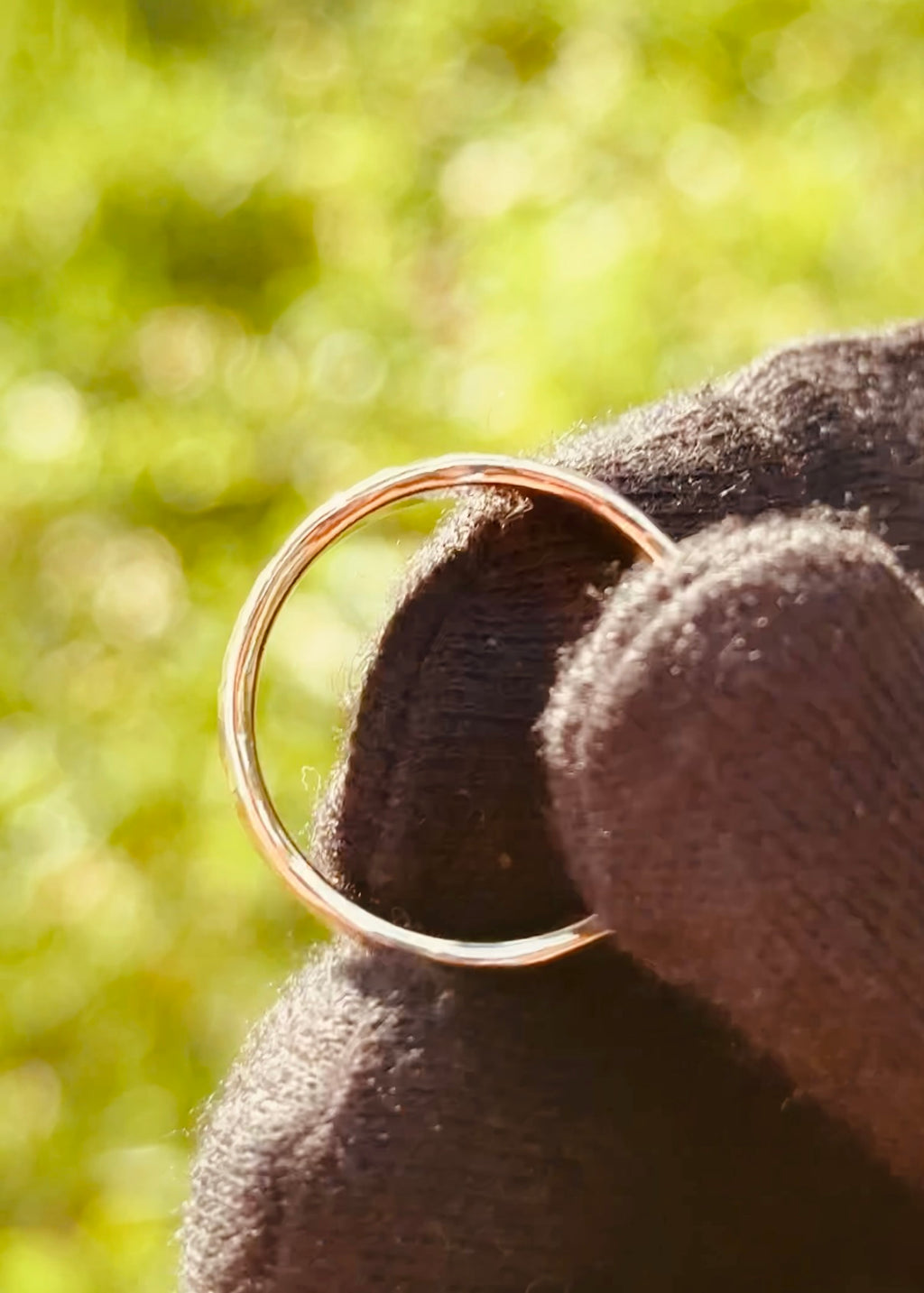 Gemstone Hammered Band