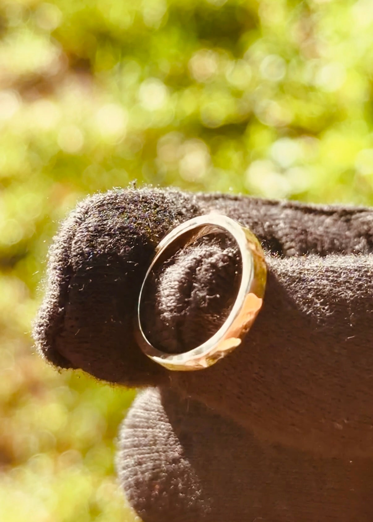 Gemstone Hammered Ring