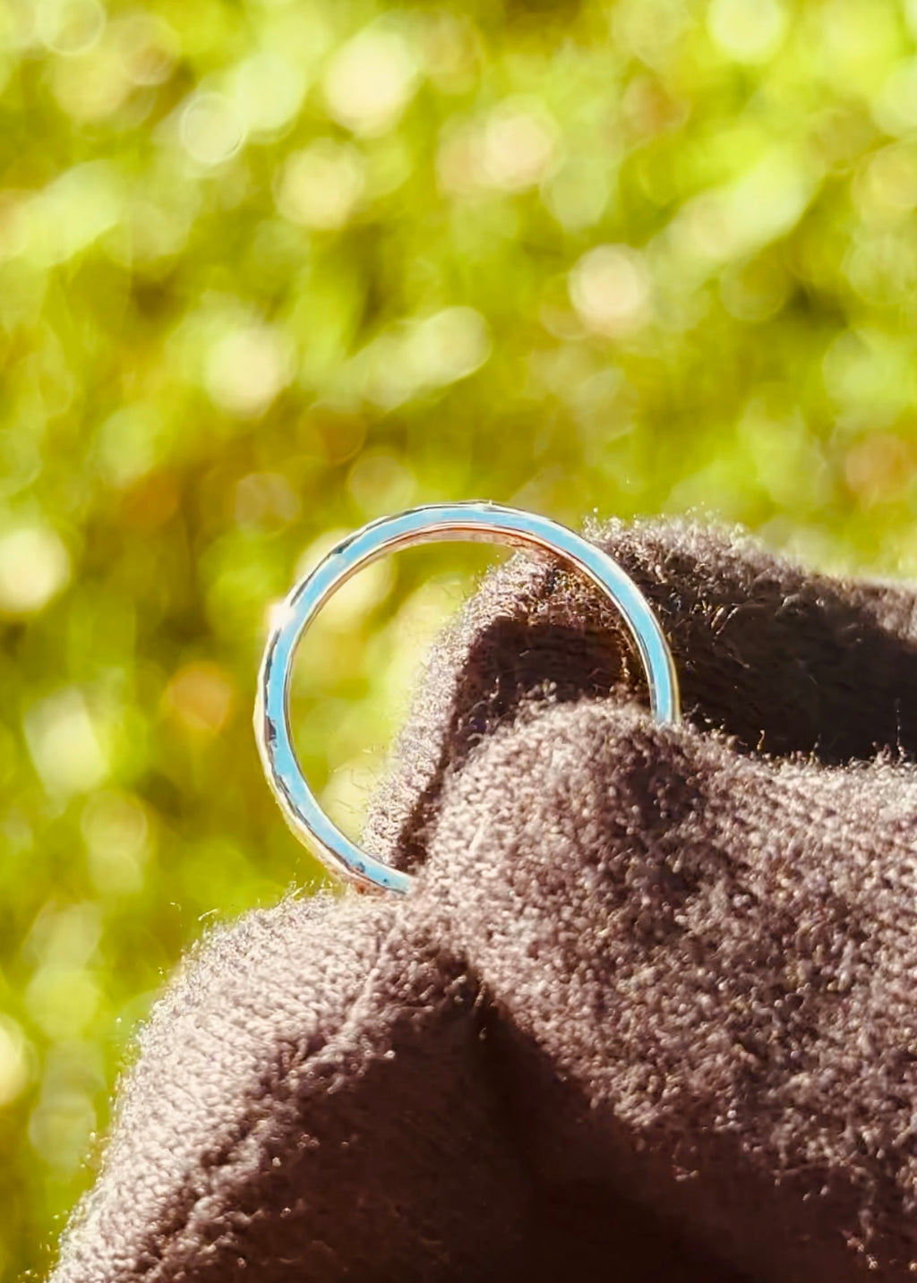 Gemstone Hammered Ring