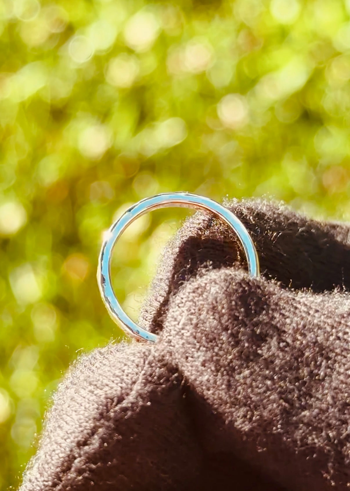Gemstone Hammered Ring