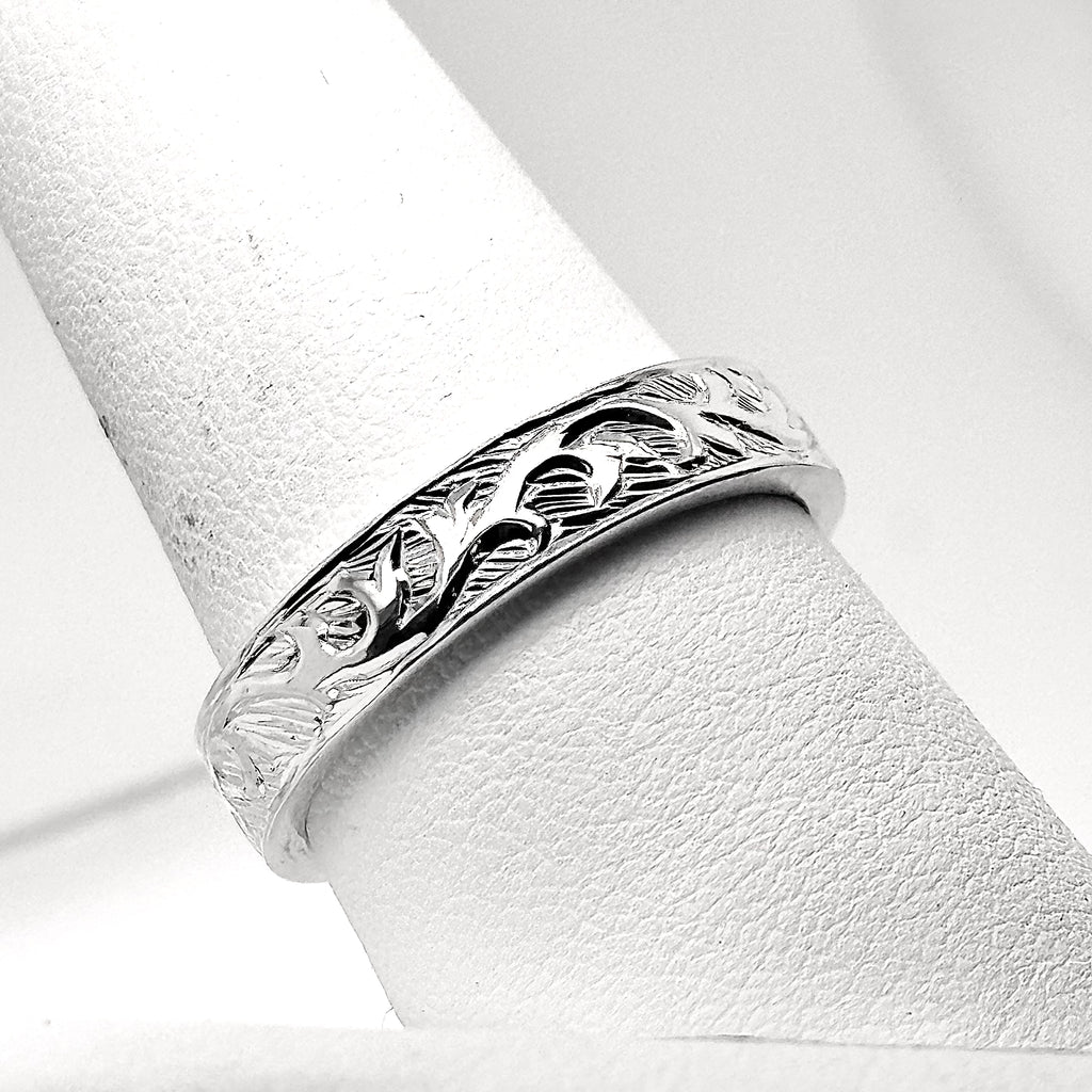 14k Hand-Engraved Band 4mm