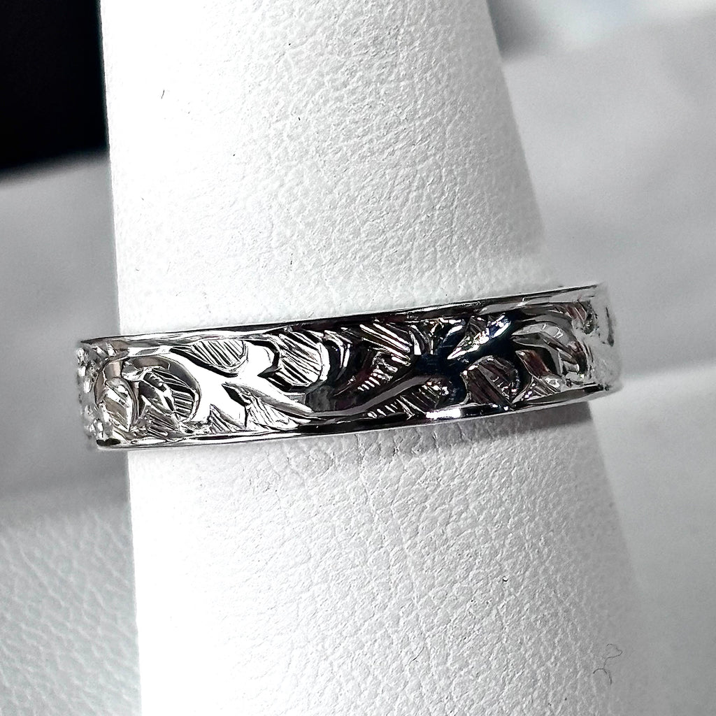 14k Hand-Engraved Band 4mm
