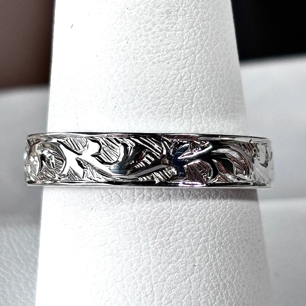 14k Hand-Engraved Band 4mm