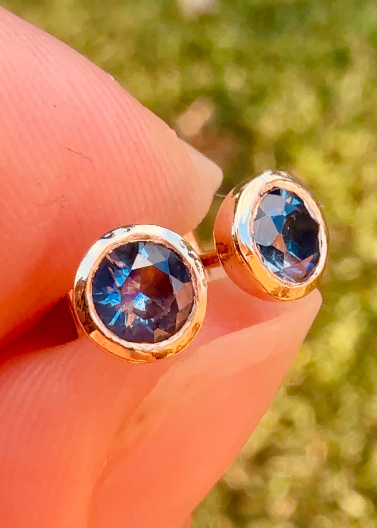 Sapphire Cup Earrings