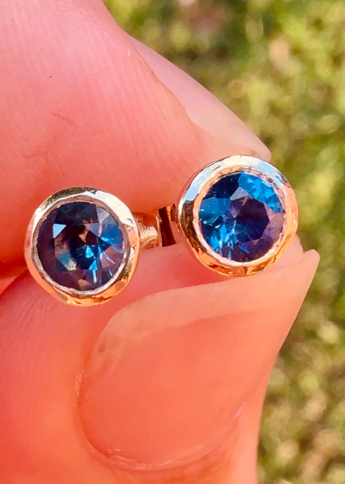 Sapphire Cup Earrings