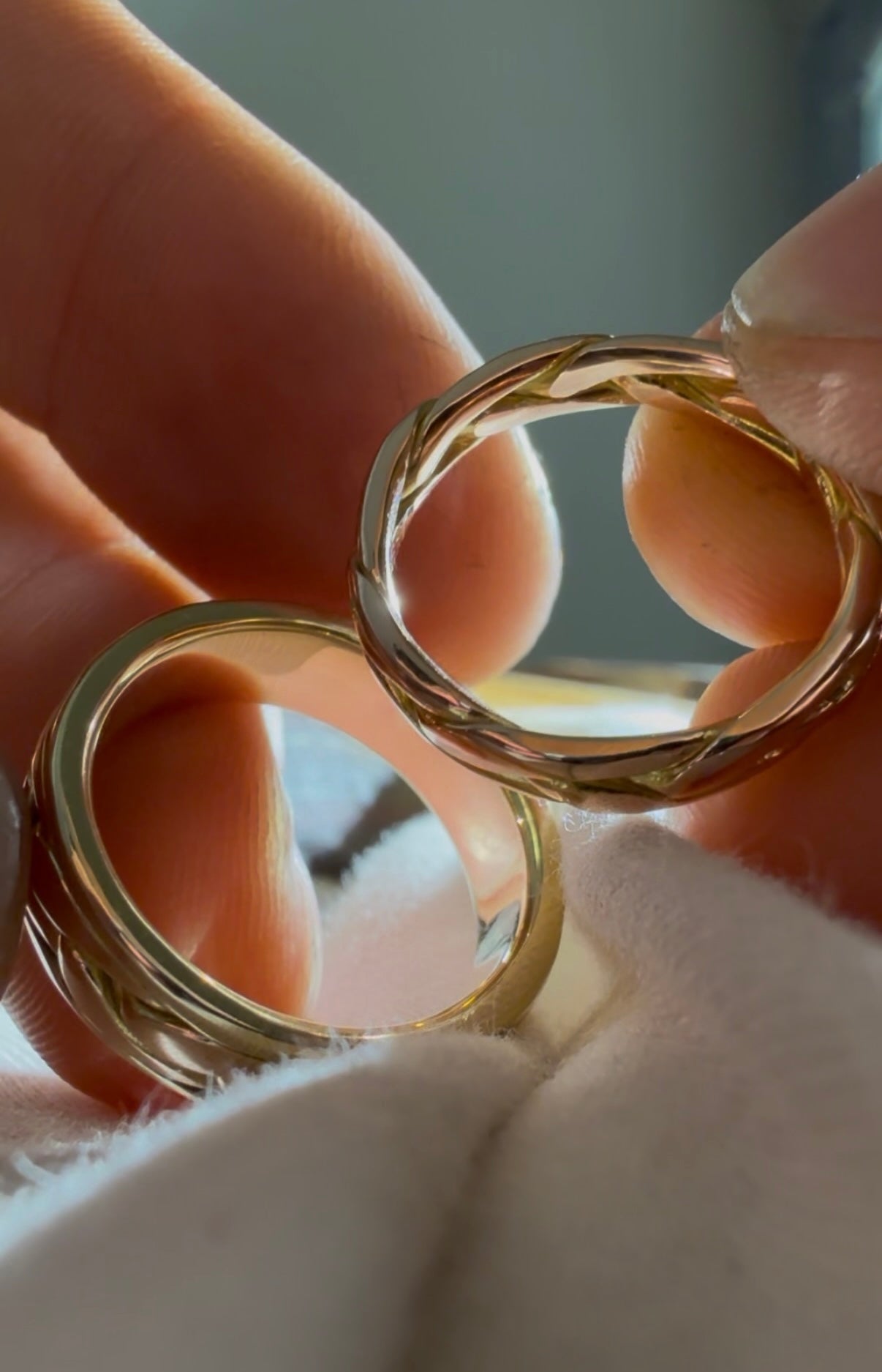 Braided wedding bands - 14k gold