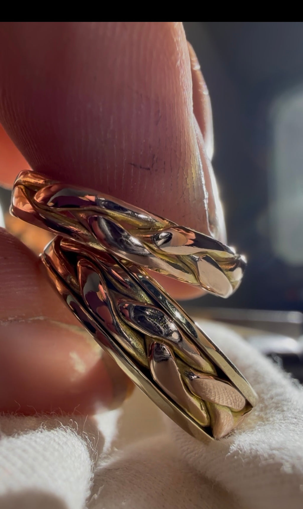 Braided Wedding Band Set - 14k gold