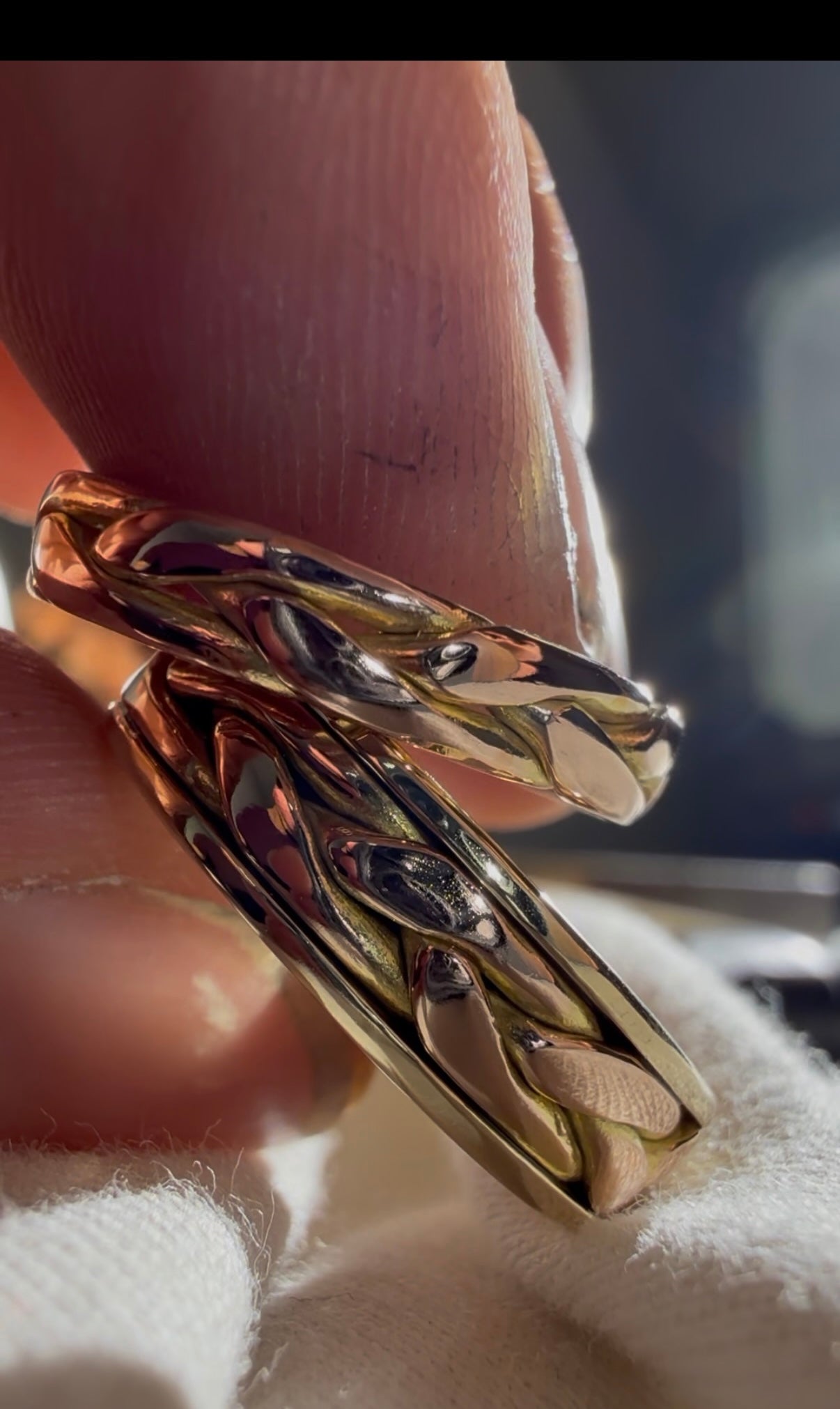 Braided Wedding Band Set - 14k gold