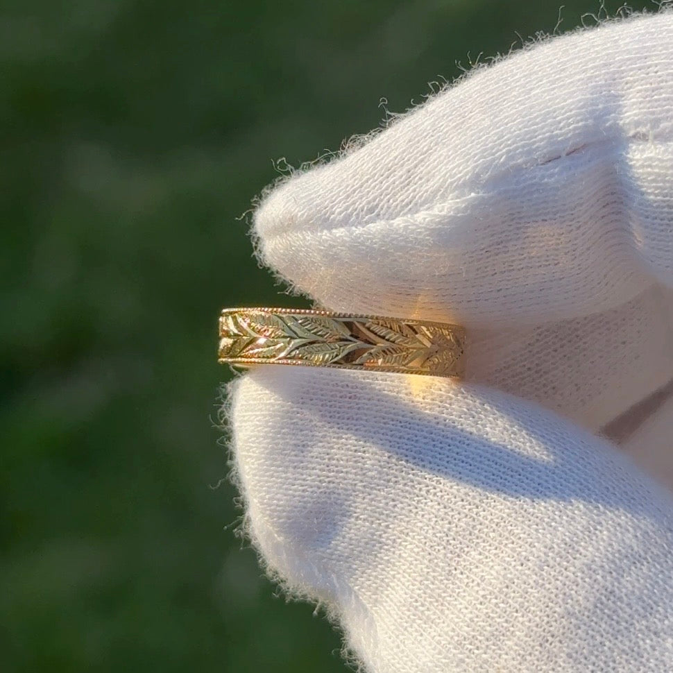 Engraved Wedding Band Set