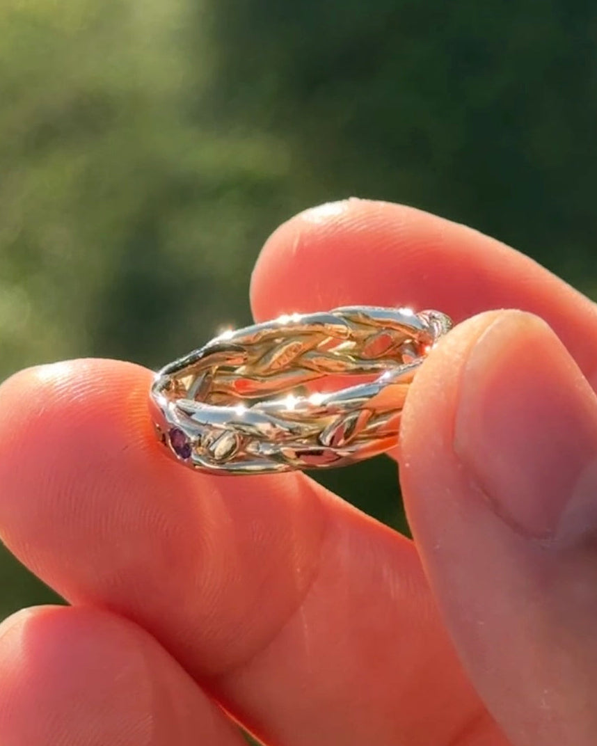 Braided Birthstone Ring